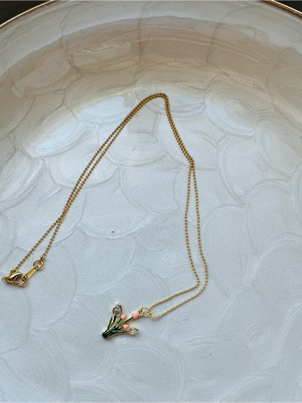 Gold Plated Tulip Pendant Necklace